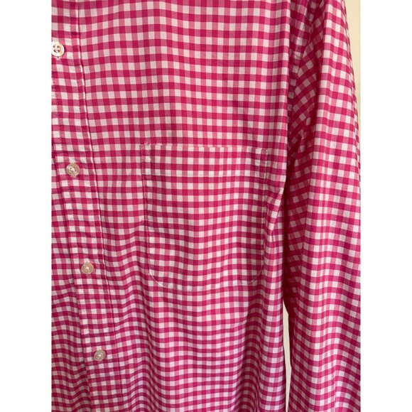 Vineyard Vines Shirt On-The-Go Performance Pink White Gingham Men XL Long Sleeve - Picture 8 of 13